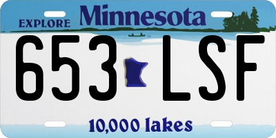 MN license plate 653LSF