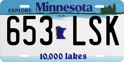 MN license plate 653LSK
