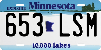 MN license plate 653LSM