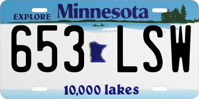 MN license plate 653LSW