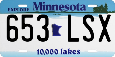 MN license plate 653LSX