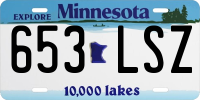 MN license plate 653LSZ