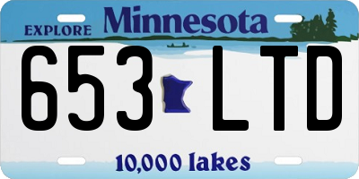 MN license plate 653LTD