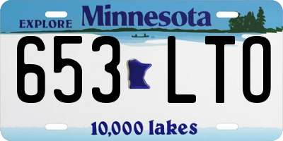 MN license plate 653LTO