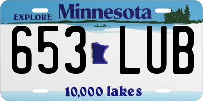 MN license plate 653LUB