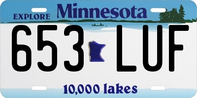 MN license plate 653LUF