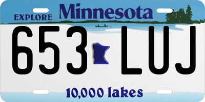 MN license plate 653LUJ