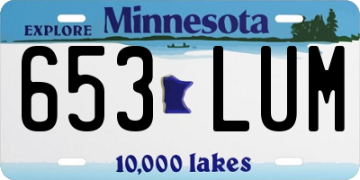 MN license plate 653LUM
