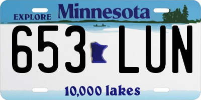 MN license plate 653LUN