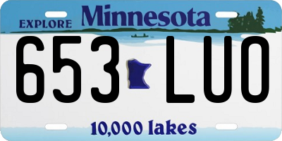 MN license plate 653LUO