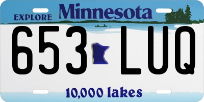 MN license plate 653LUQ