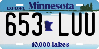 MN license plate 653LUU
