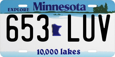 MN license plate 653LUV