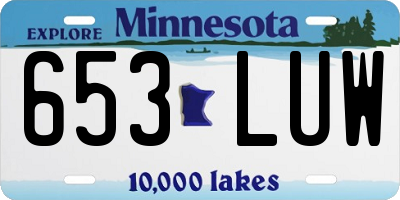 MN license plate 653LUW