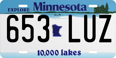MN license plate 653LUZ