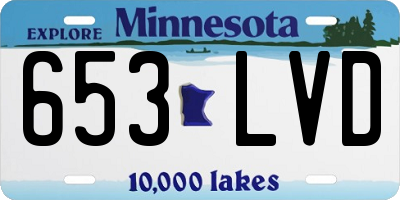 MN license plate 653LVD