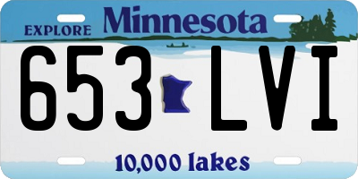 MN license plate 653LVI