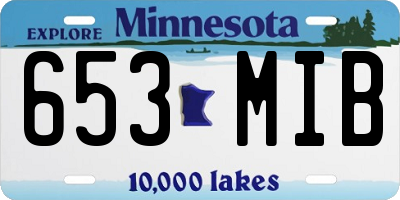 MN license plate 653MIB