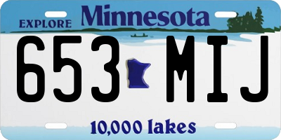 MN license plate 653MIJ