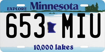 MN license plate 653MIU