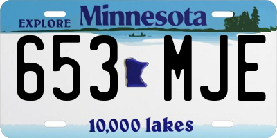 MN license plate 653MJE