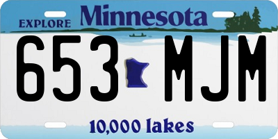 MN license plate 653MJM