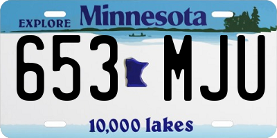 MN license plate 653MJU