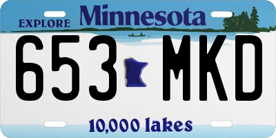 MN license plate 653MKD