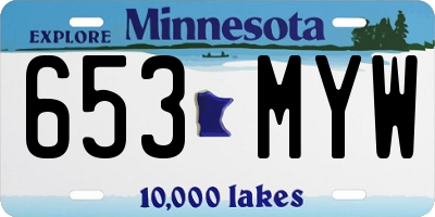 MN license plate 653MYW