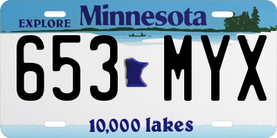 MN license plate 653MYX
