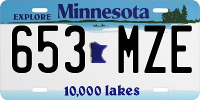 MN license plate 653MZE