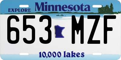 MN license plate 653MZF