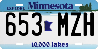MN license plate 653MZH