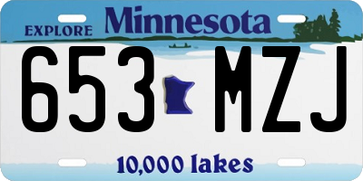 MN license plate 653MZJ