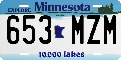 MN license plate 653MZM