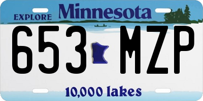 MN license plate 653MZP