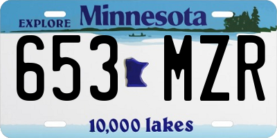 MN license plate 653MZR