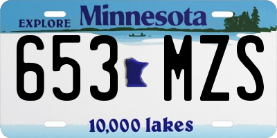 MN license plate 653MZS