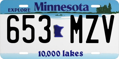 MN license plate 653MZV