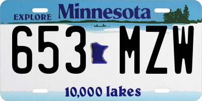 MN license plate 653MZW