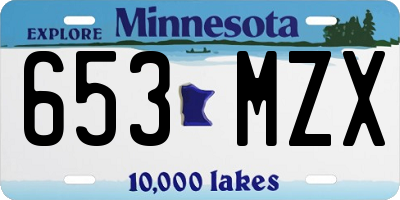 MN license plate 653MZX