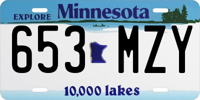 MN license plate 653MZY