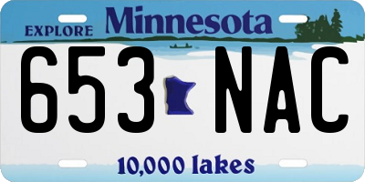 MN license plate 653NAC