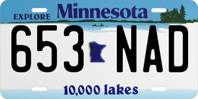 MN license plate 653NAD
