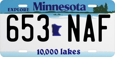 MN license plate 653NAF