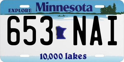 MN license plate 653NAI