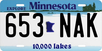 MN license plate 653NAK