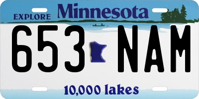MN license plate 653NAM