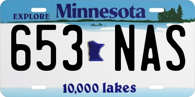 MN license plate 653NAS