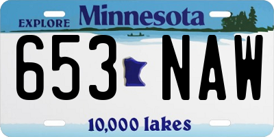 MN license plate 653NAW
